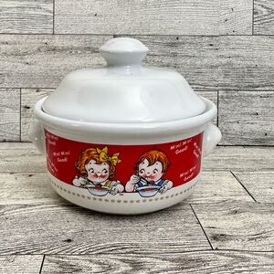 Vintage 1998 Campell's Kids Soup ceramic bowl with lid
